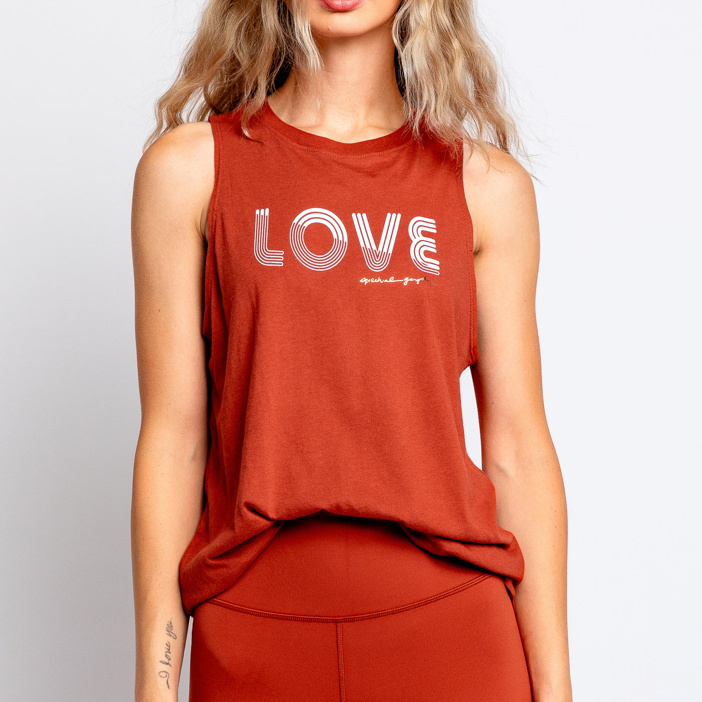 Spiritual Gangster Love Lines Jade Muscle Tank