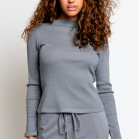 Lanston Mock Neck Top in Haze