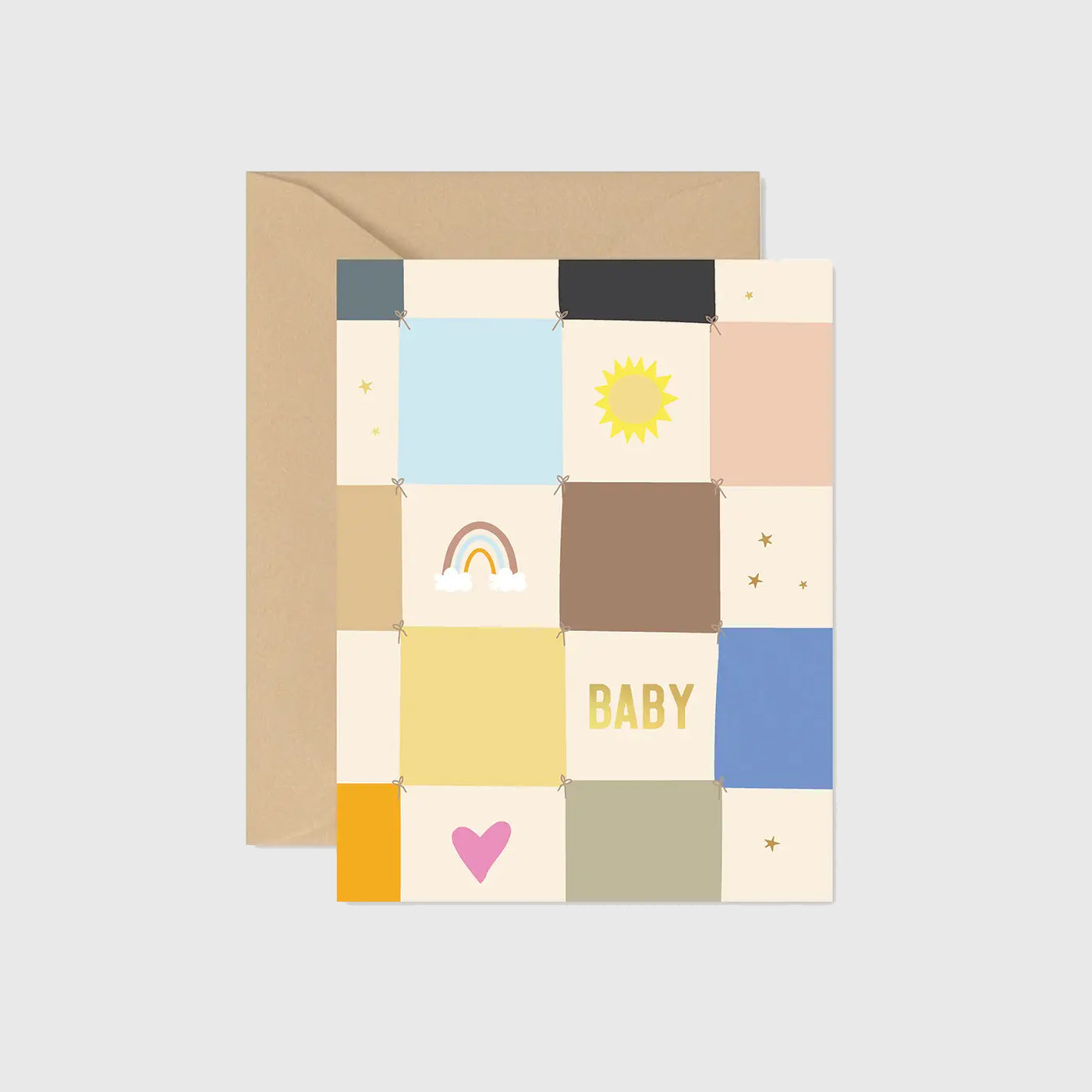 Ginger P. Designs Checkerboard Baby Quilt Card
