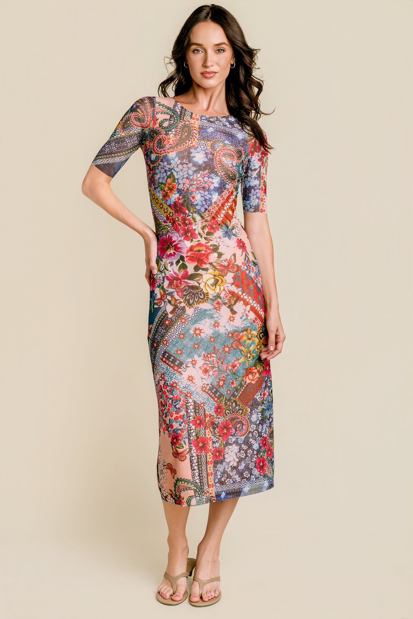 johnny was mesh midi dress Astrid Women's Dress Evie : XS falling to a midi Roland Mouret Compeyson Stretch Color:French White/Ivory Flowers Cut Outs