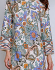 Hale Bob Printed Long Sleeve Midi Dress