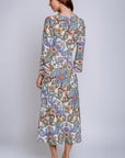 Hale Bob Printed Long Sleeve Midi Dress