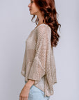 Milio Milano Long Sleeve Crochet Pocket Top