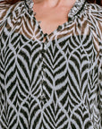 Hale Bob Striped Chiffon Blouse