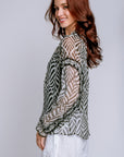 Hale Bob Striped Chiffon Blouse