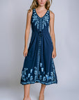 Johnny Was Yadira V-Neck Drawstring Knit Dress