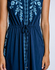 Johnny Was Yadira V-Neck Drawstring Knit Dress
