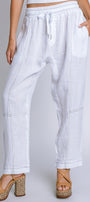 Milio Milano Edge Stitch Linen Drawstring Pant
