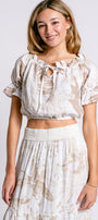 Milio Milano Hawaiian Off Shoulder Linen Top