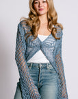 Milio Milano Crochet Twist Front Bell Top