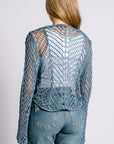 Milio Milano Crochet Twist Front Bell Top