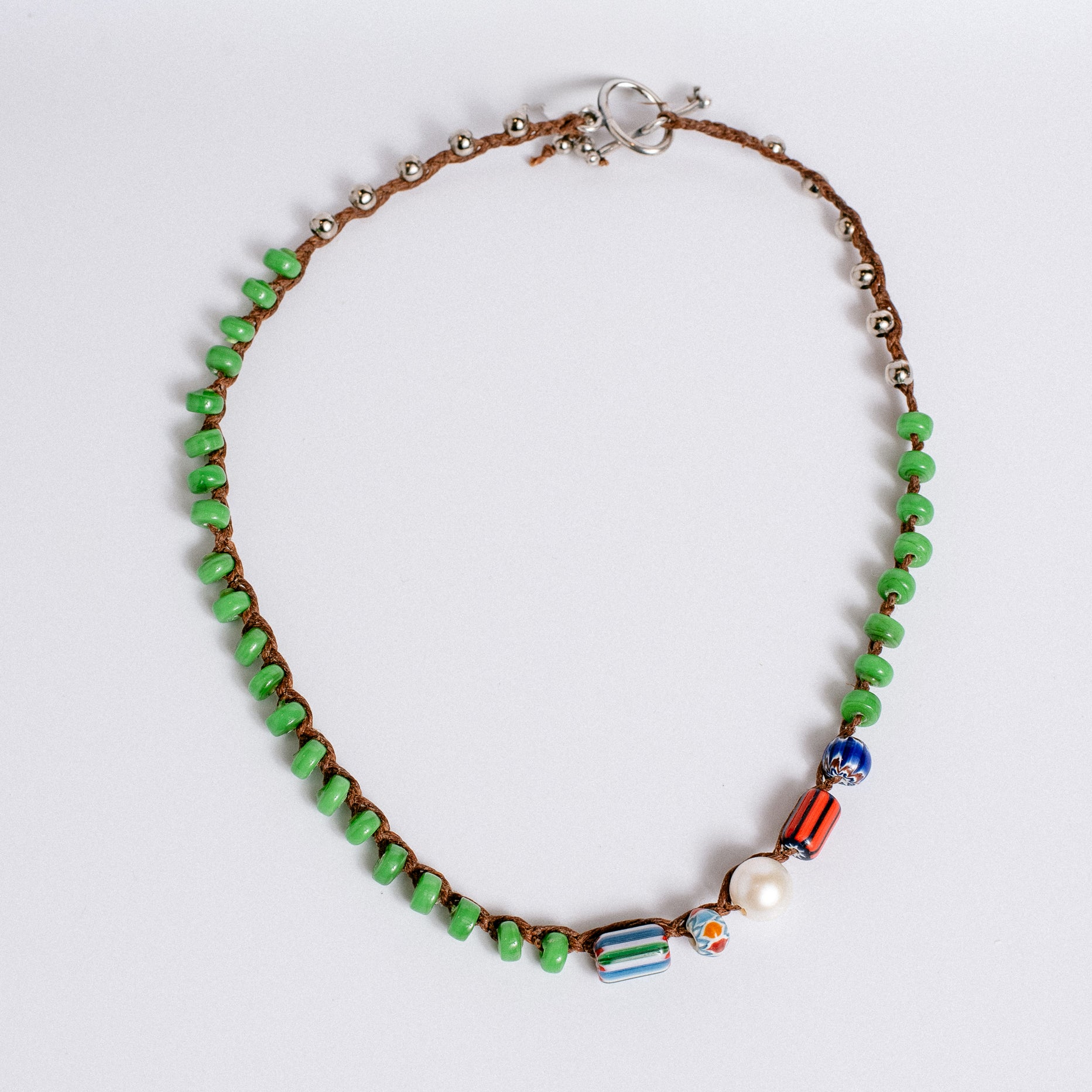 Jonas & Muse Green Glass Beads with Pearl