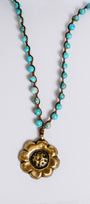 Jonas & Muse Pressed Gold Flower on Turquoise