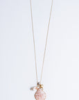 Lisa Marie Jewelry Long Shell, Pearl & Pink Crystal Necklace