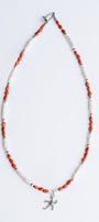 Sherwood Bridge Diamonds Red Jasper & Pearl Starfish Necklace
