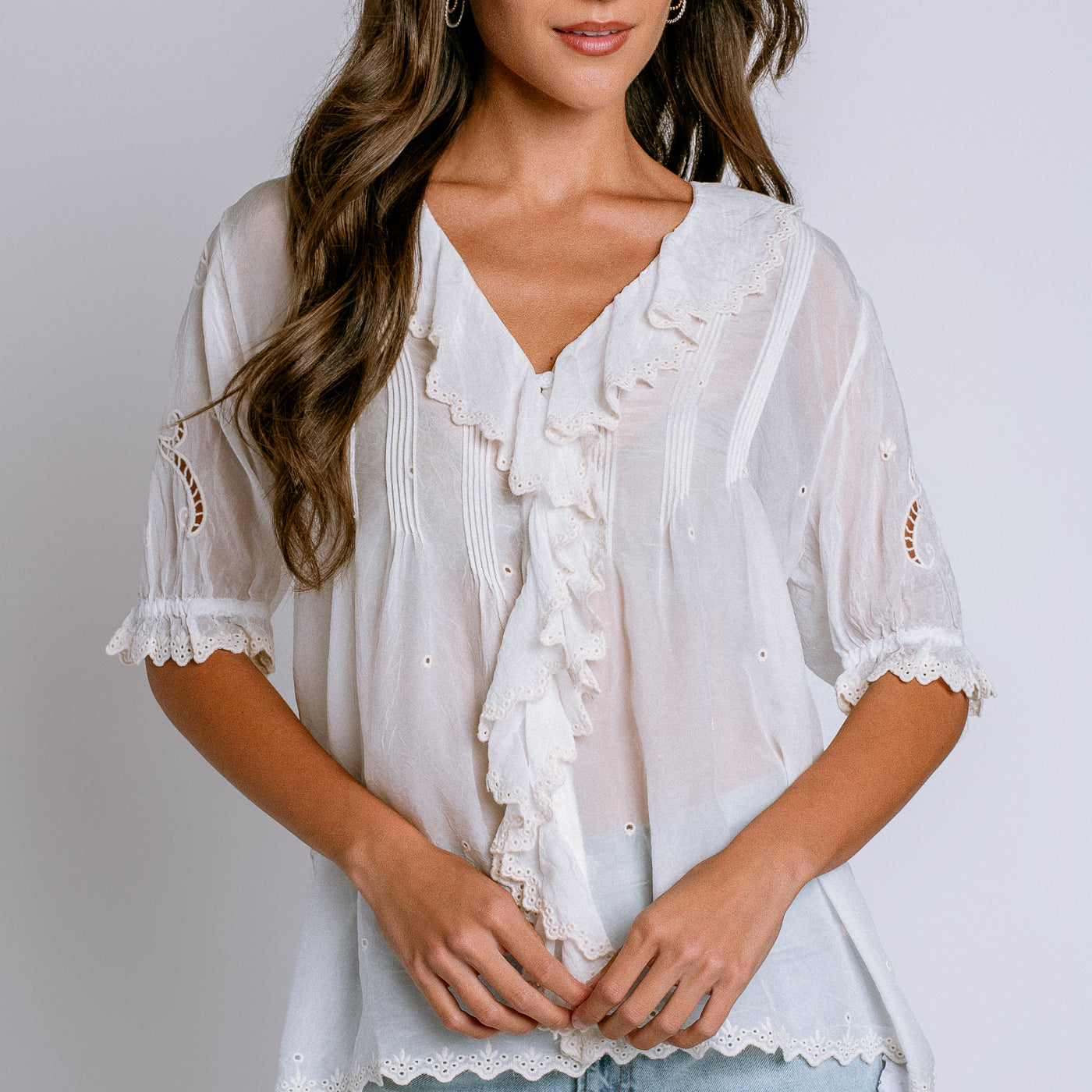 Johnny Was Anette Ruffle Blouse