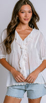 Johnny Was Anette Ruffle Blouse