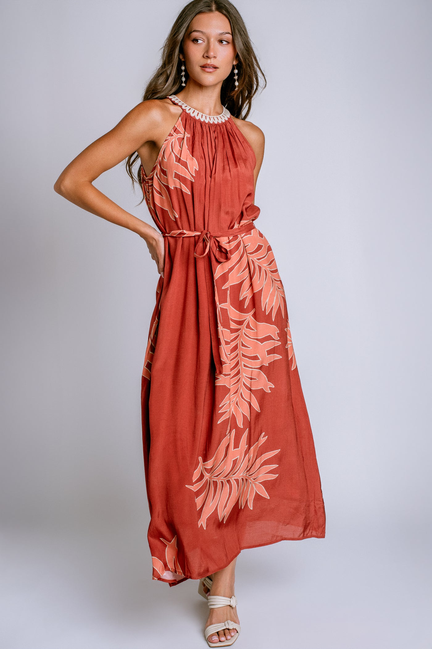 Velvet Odessa Long Halter Dress