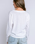 Michael Stars Brea Cropped V Neck Long Sleeve