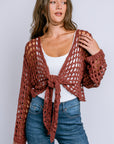 Milio Milano Crochet Tie Front Top