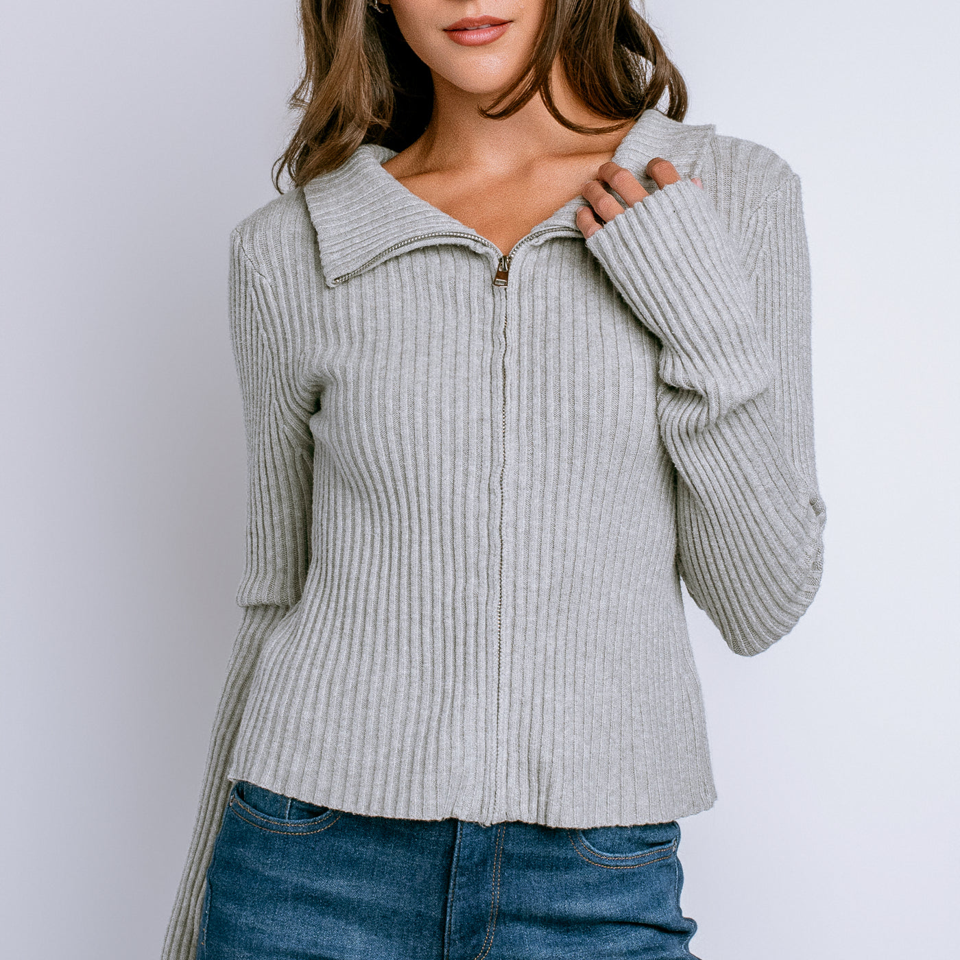 DÈLUC Matt Zip Cardigan