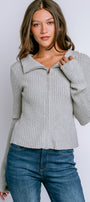 DÈLUC Matt Zip Cardigan