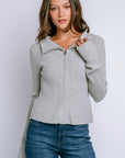 DÈLUC Matt Zip Cardigan