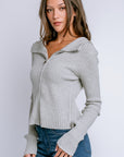 DÈLUC Matt Zip Cardigan