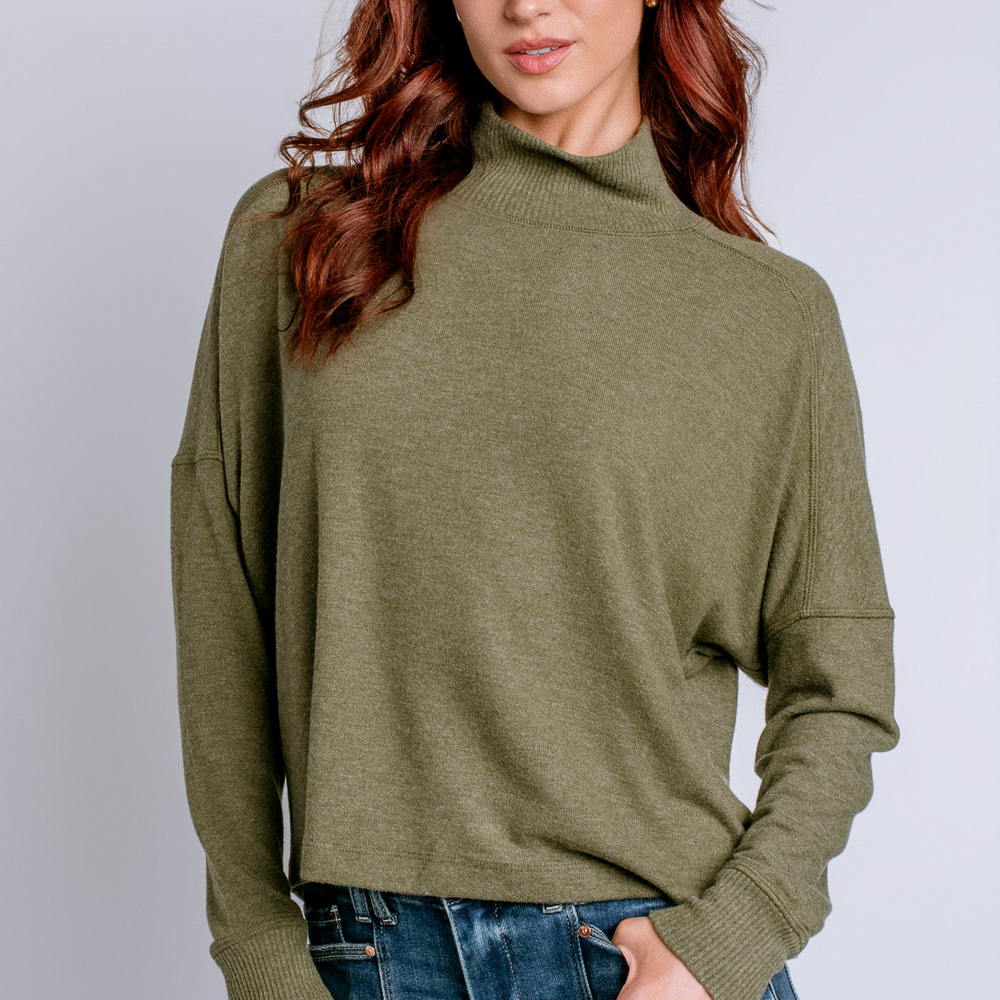 Michael Stars Frida Mock Neck Top