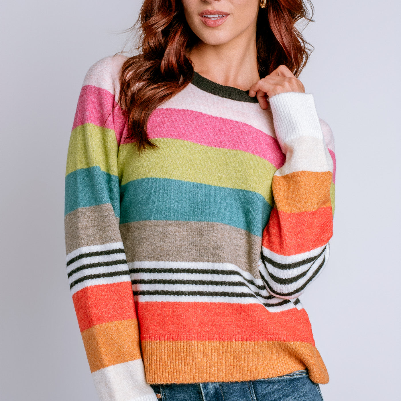 Michael Stars Irene Stripe Crew Neck Pullover