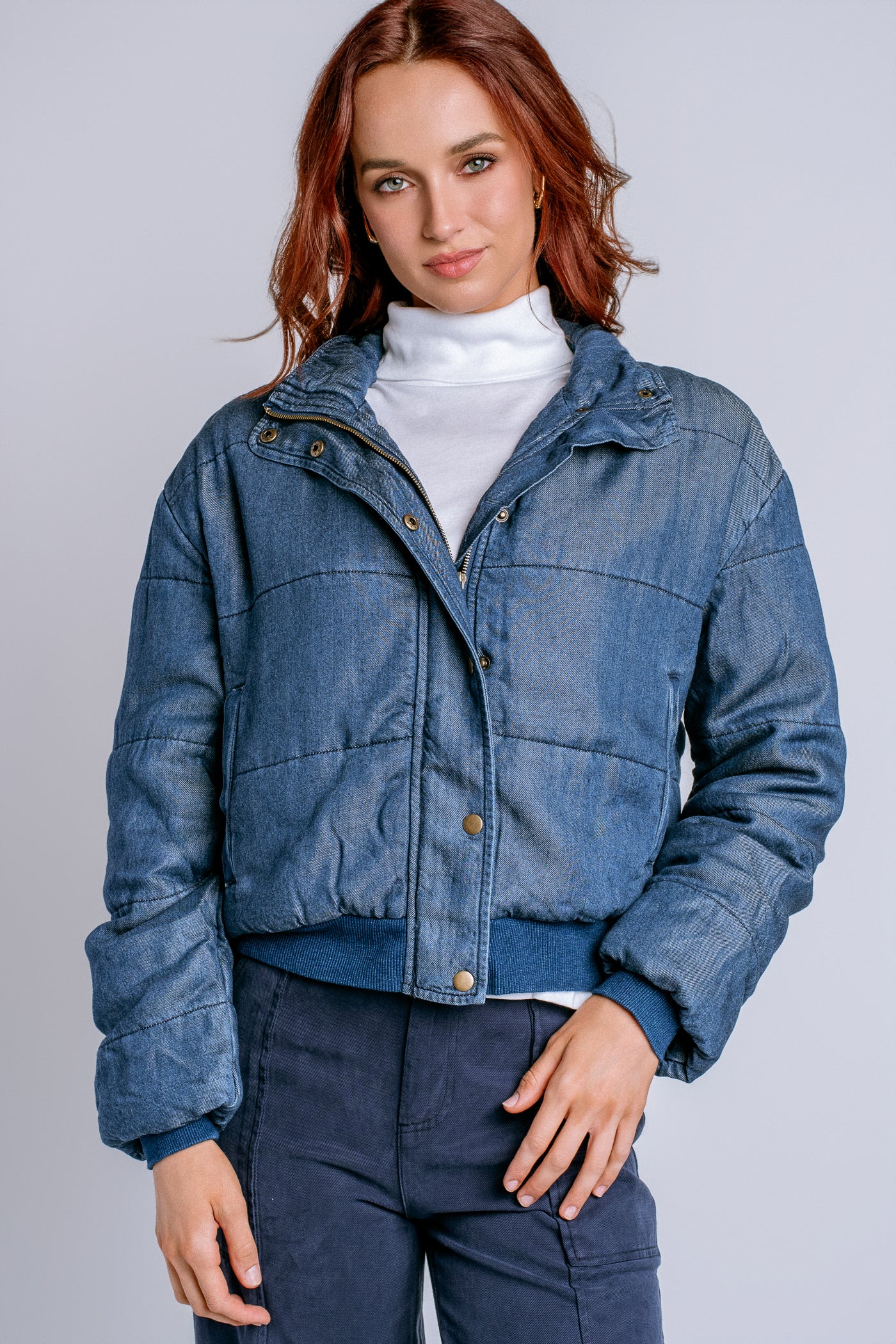 Young Fabulous & Broke Pippa Denim Puffer