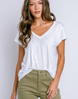 Michael Stars Baxter V-Neck Raw Edge Tee