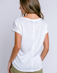 Michael Stars Baxter V-Neck Raw Edge Tee
