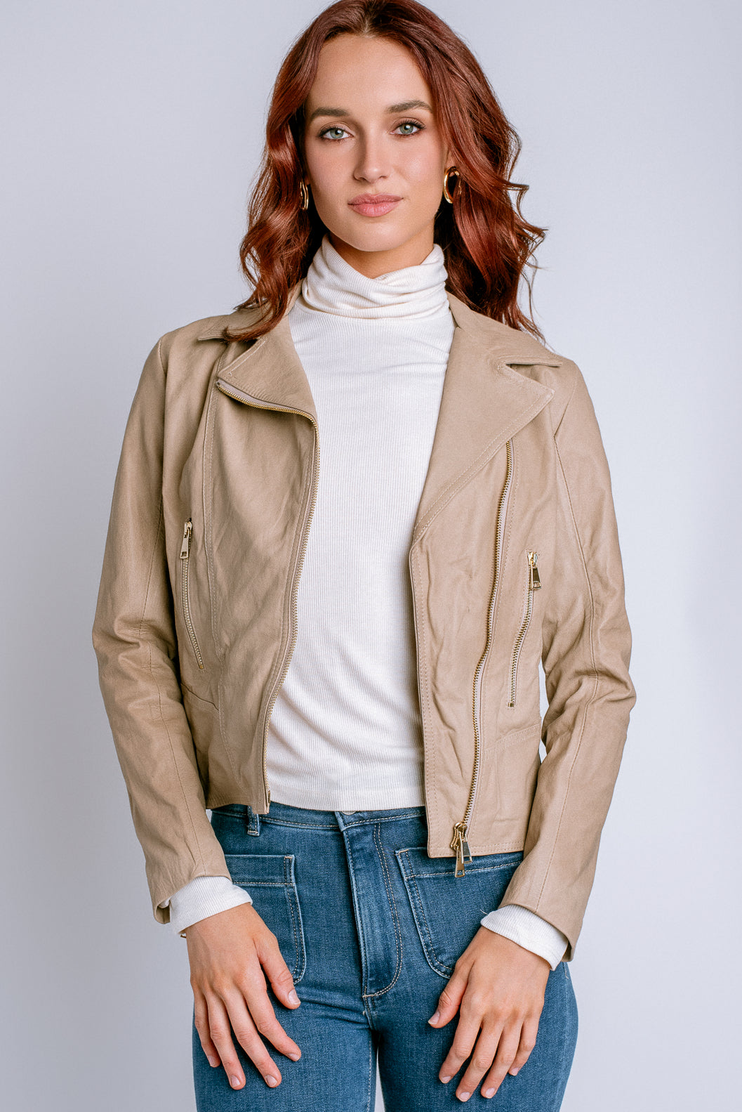 Milio Milano Crinkle Leather Biker Jacket