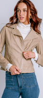Milio Milano Crinkle Leather Biker Jacket