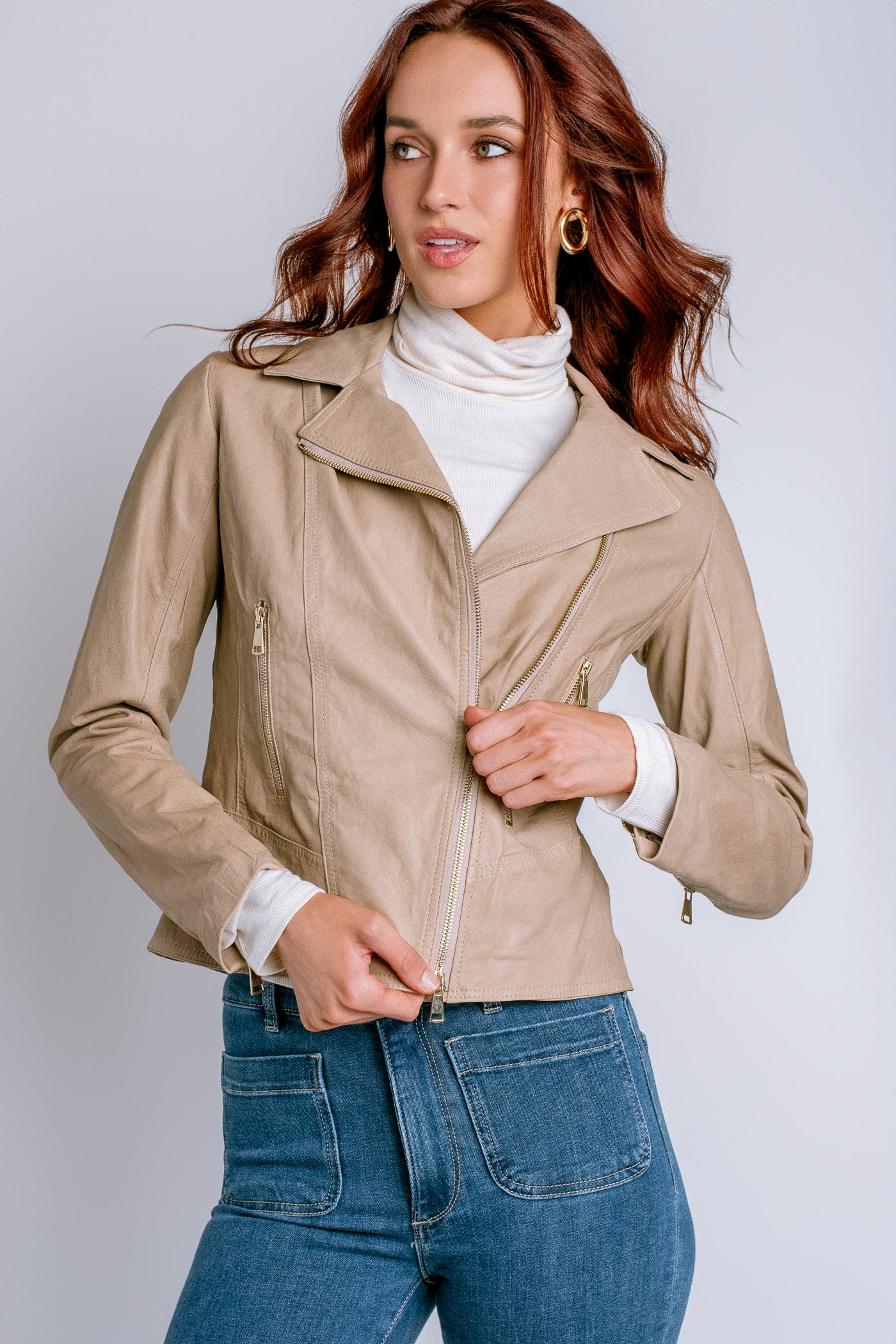 Milio Milano Crinkle Leather Biker Jacket