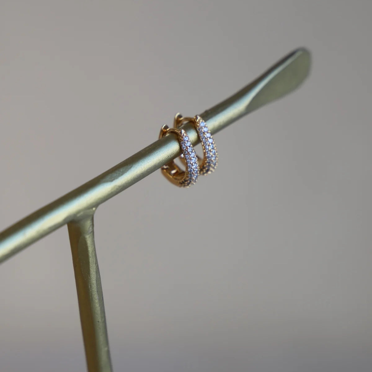 Katie Waltman Jewelry Oval CZ Huggie Hoops