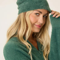 PJ Salvage Feather Knit Beanie in Blue Mist