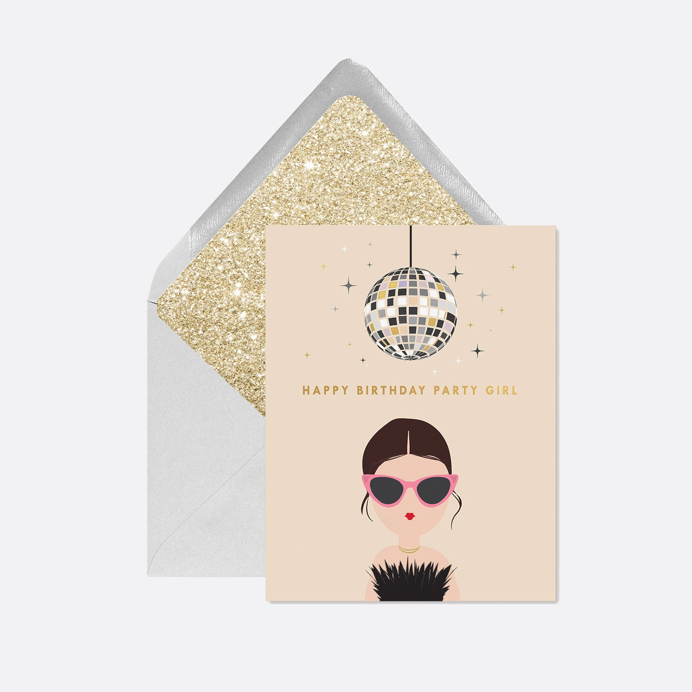 Ginger P. Designs Disco Party Girl Birthday Card