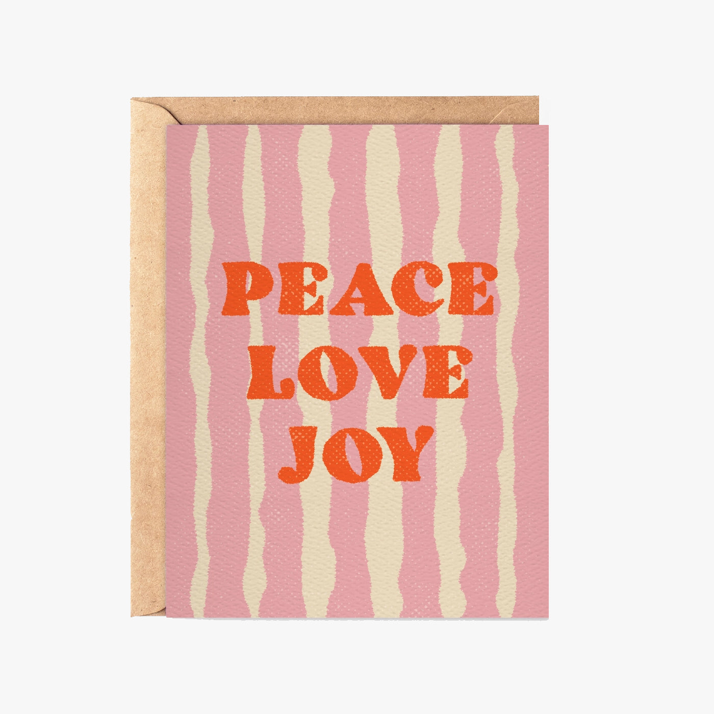 Daydream Prints Peace Love Joy Pink Stripes Card