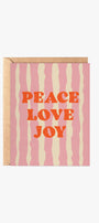Daydream Prints Peace Love Joy Pink Stripes Card