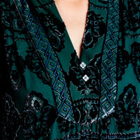 Hale Bob Garrance Velvet Burnout Top in Emerald