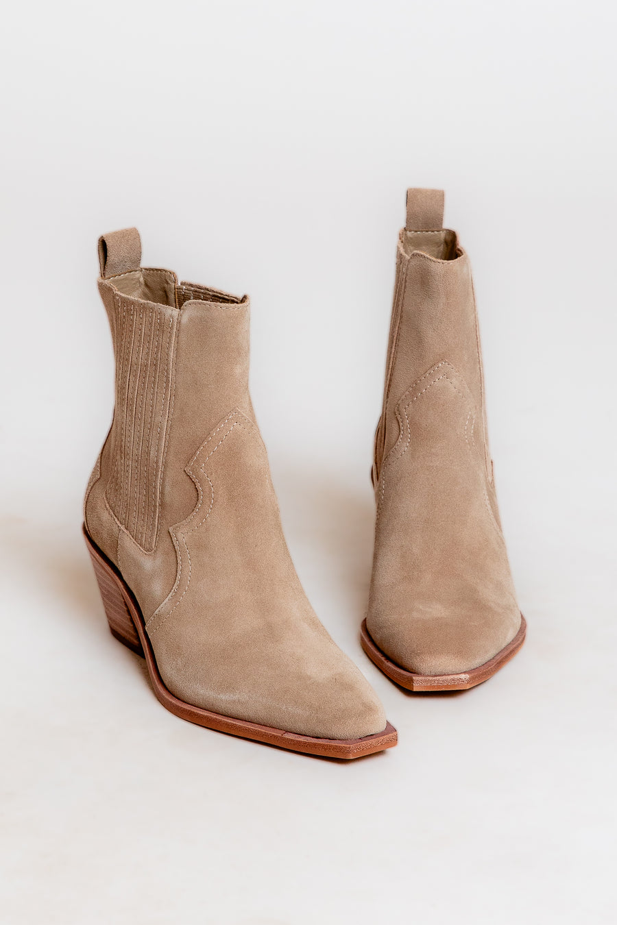 Dolce Vita Senna Booties in Almond Suede