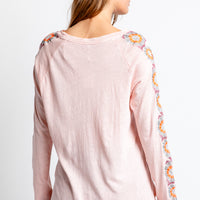 Free People On the Vine Tee in Pink Combo