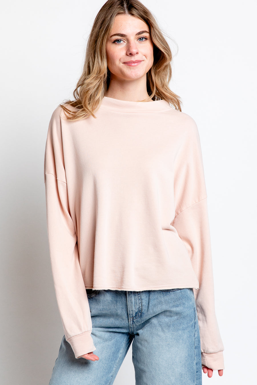 Lanston Cuffed Neck Pullover in Base