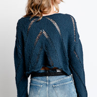 Free People Hayley Sweater in Ocean Abyss