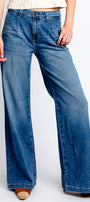 AG Jeans Pleated Stella Low Slung Palazzo