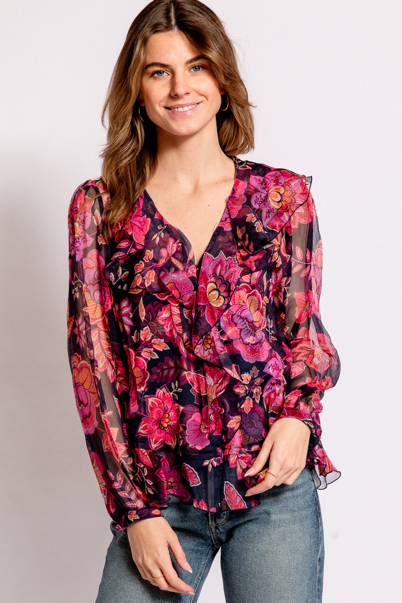 Johnny Was Kiko Ruffle Blouse