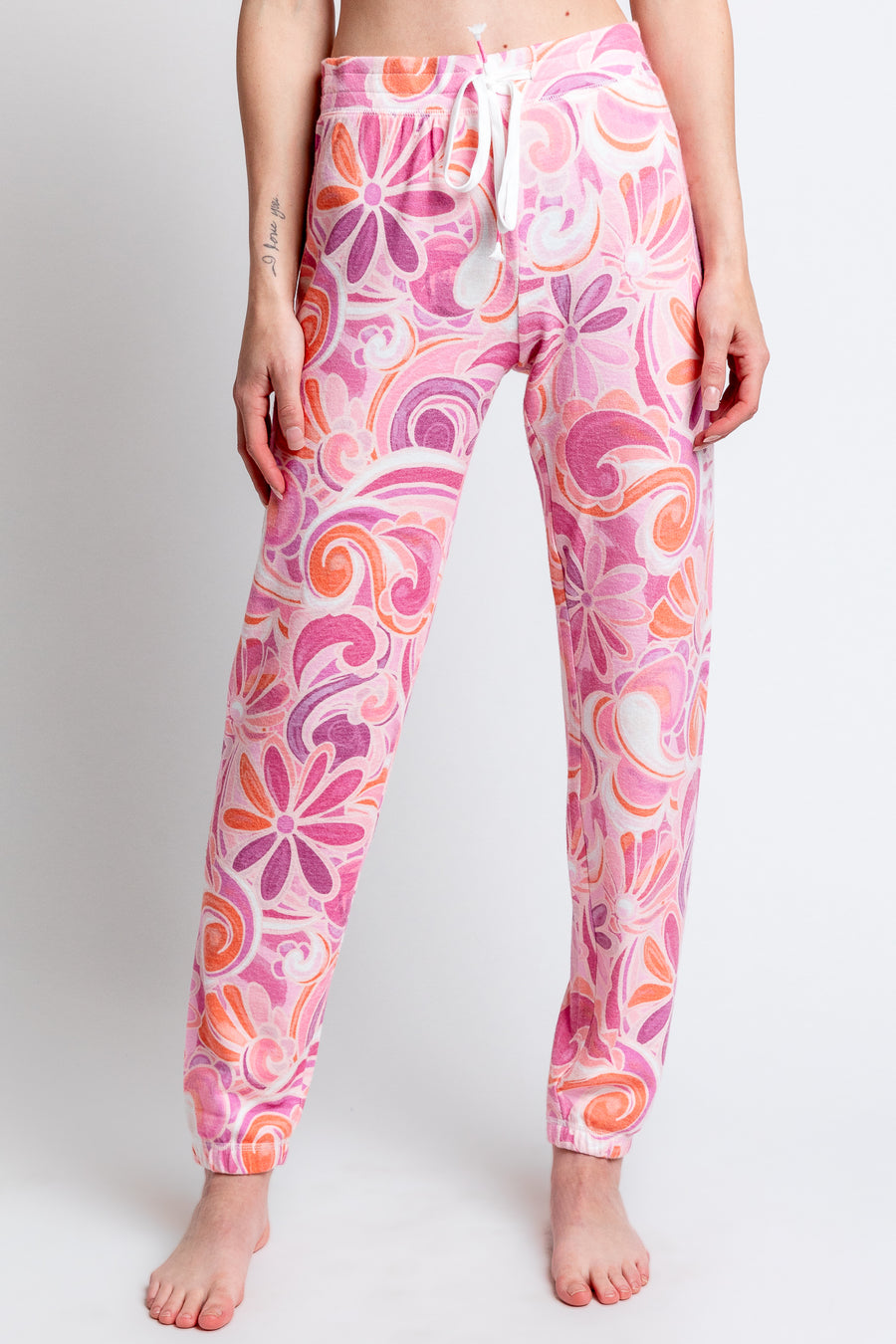 PJ Salvage Stay Groovy Band Pant in Pink Sky