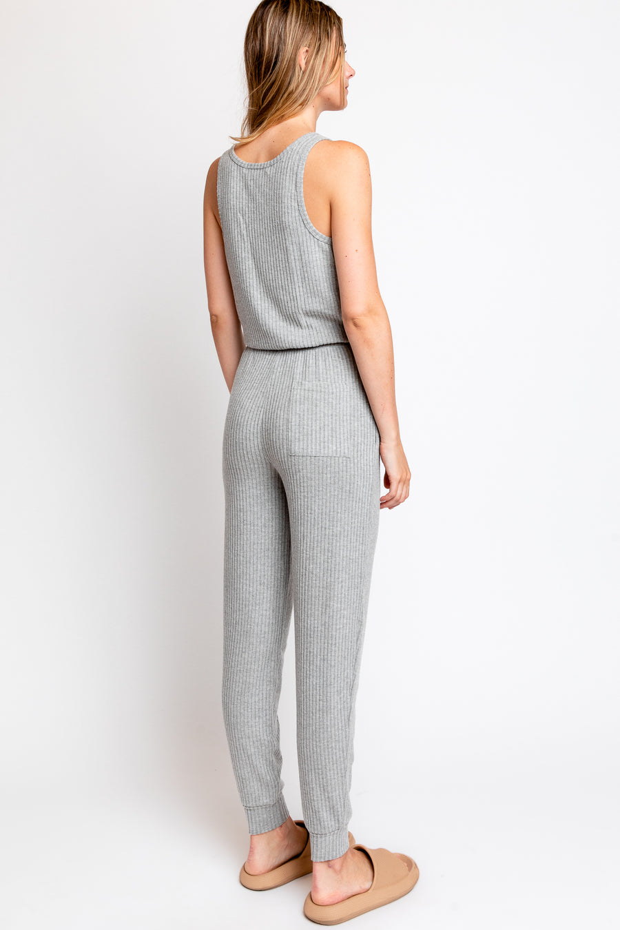 Spiritual Gangster Harmony Jogger Jumpsuit in Heather Grey